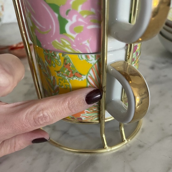 Lilly Pulitzer for Target Espresso Cups nwt original mug stacking set - Picture 7 of 8